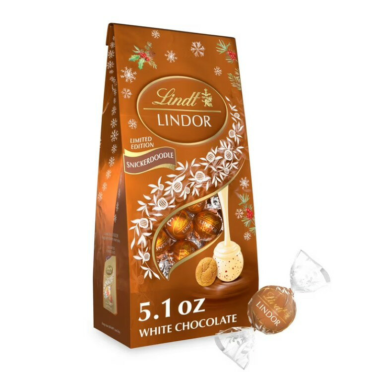 リンツ リンドール スニッカードゥードゥル ホワイトチョコレート クリスマスキャンディ トリュフ 144g Lindt LINDOR Snickerdoodle White Chocolate Christmas Candy Truffles, 5.1 oz. Bag 【お取り寄せ商品】(4)