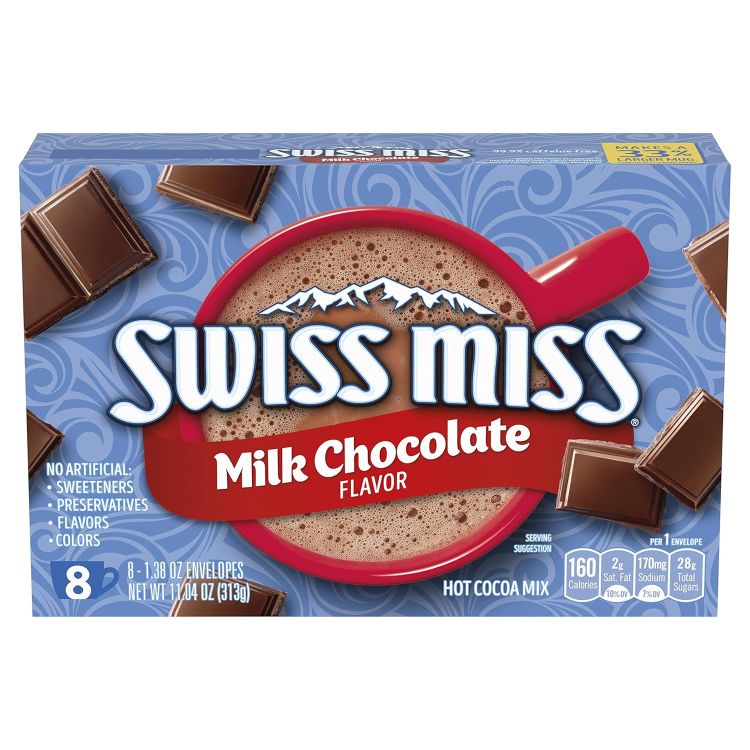スイスミス ミルクチョコレート風味 ホットココアミックスは、やさしい甘さとクリーミーな口あたりが楽しめる、心温まる定番のホットドリンクです。 リアルココアと脱脂粉乳を使用し、濃厚でなめらかな味わいを実現。お湯を注ぐだけで、手軽に本格的なホットココアが完成します。 1箱に個包装タイプの8袋入りで、いつでも同じ美味しさを楽しめる使いやすい設計。寒い日やリラックスタイムにぴったりの一杯です。 家族みんなで楽しめる、ほっとする味わいのホットココアミックスです。