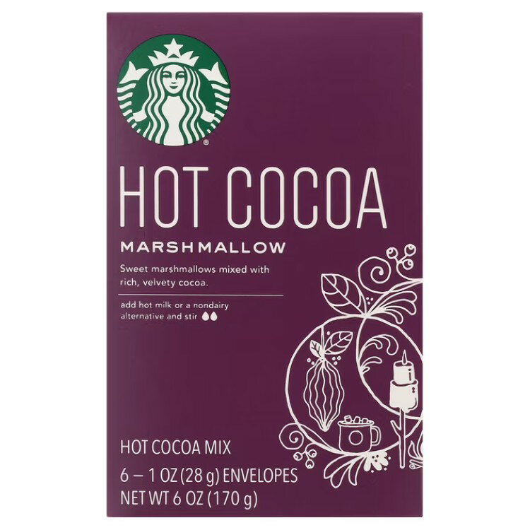 スターバックス マシュマロ ホットココアミックス 6個入り Starbucks Marshmallow Hot Cocoa Mix, 6 Count Box 【お取り寄せ商品】のサムネイル