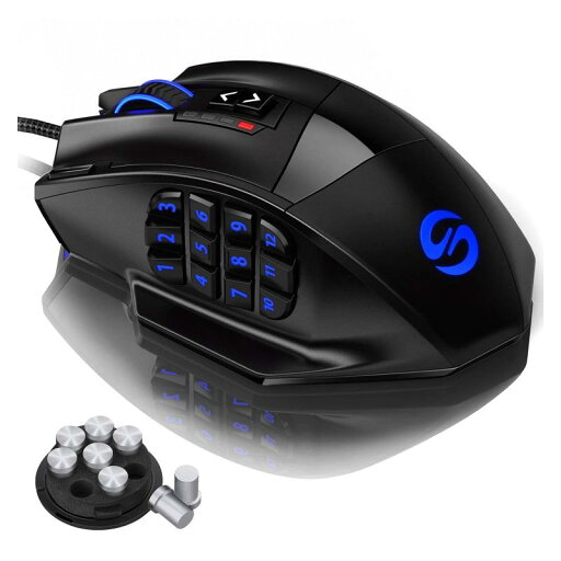 UtechSmart ゲーミングマウス 有線 サイドボタン付き 16400DPIまで調節可 高精度レーザー式 MMO用 PC用 UtechSmart ゲーミングマウス 有線 サイドボタン付き 16400DPIまで調節可 高精度レーザー式 MMO用 PC用
