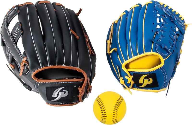 GP (ジーピー) 親子キャッチボール グローブセット 大人用 11.5インチ黒 / 子供用9インチ青 / やわらか..