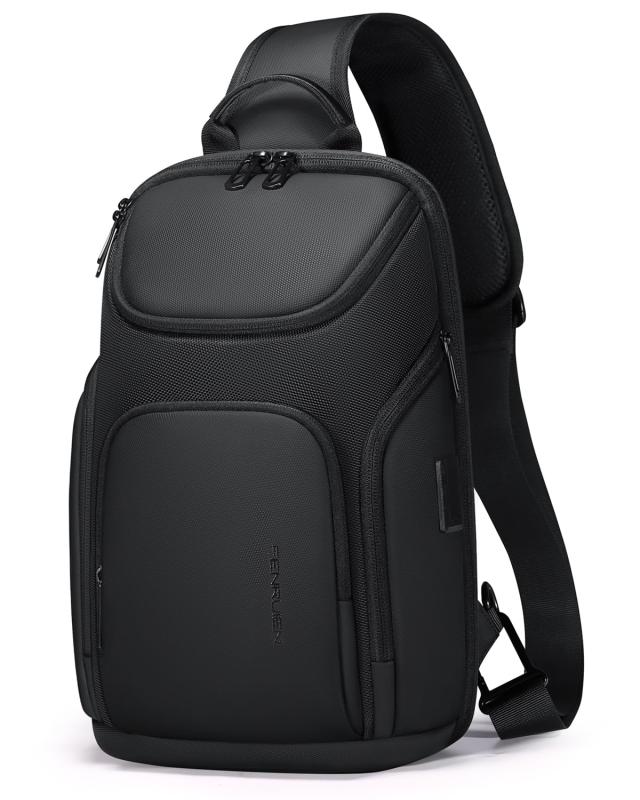 Rakuten - [FENRUIEN] ボディバッグ ショルダーバッグ 大容量 11インチiPad収納可能 肩掛けバッグ USBポート付き ワンショルダーバッグ メンズ 多層収納 斜めがけバッグ ハイキング用デイパック カジュア