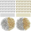 カニカン 12mm 約100個 丸カン 5mm 約200個入 セット メガネチェーン マスクチェーン グラスチェーン ネックレス ブレスレット アンクレット 金...
