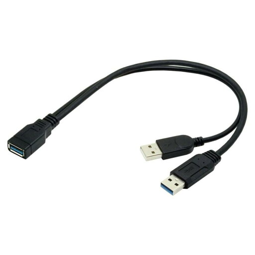 Chenyang USB 3.0メスからデュアルUSBオス エクストラパワーデータY延長ケーブル 2.5インチモバイルハードディスク用 ブラック Chenyang USB 3.0メスからデュアルUSBオス エクストラパワーデータY延長ケーブル 2.5インチモバイルハードディスク用 ブラック