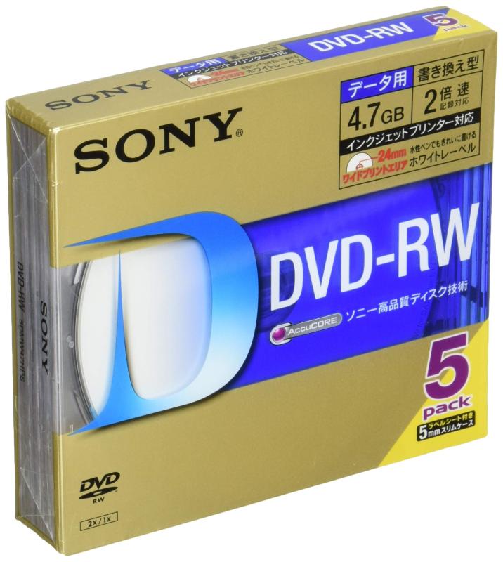 SONY データ用DVD-RW 1-2倍速 5mmケース 5枚パック 5DMW47HPS parent