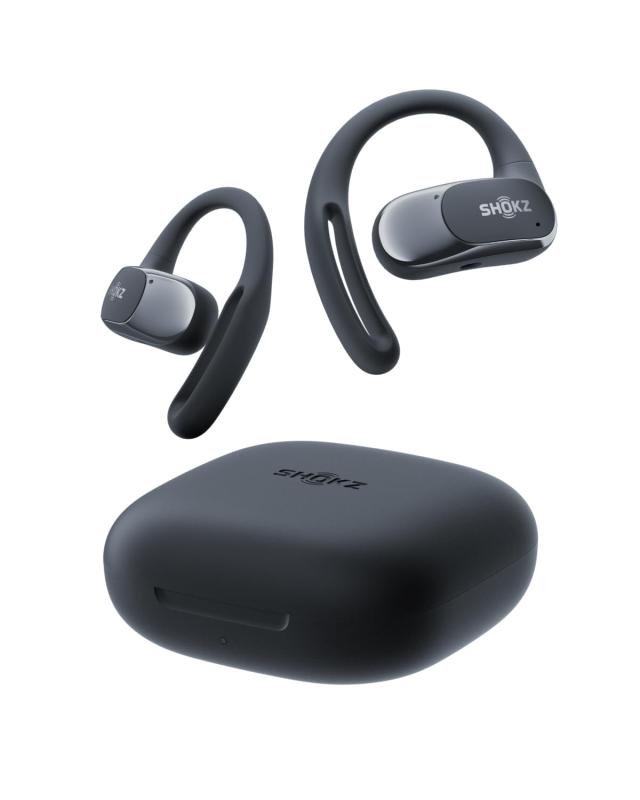 Shokz（ショックス）OpenFit Air オープンイヤーヘッドホン 完全ワイヤレスイヤホン bluetooth5.2 耳を塞がない 自動ペアリング マイク付きイヤフォン 充電ケース付き 左右分離型 8.7g軽量 ランニン