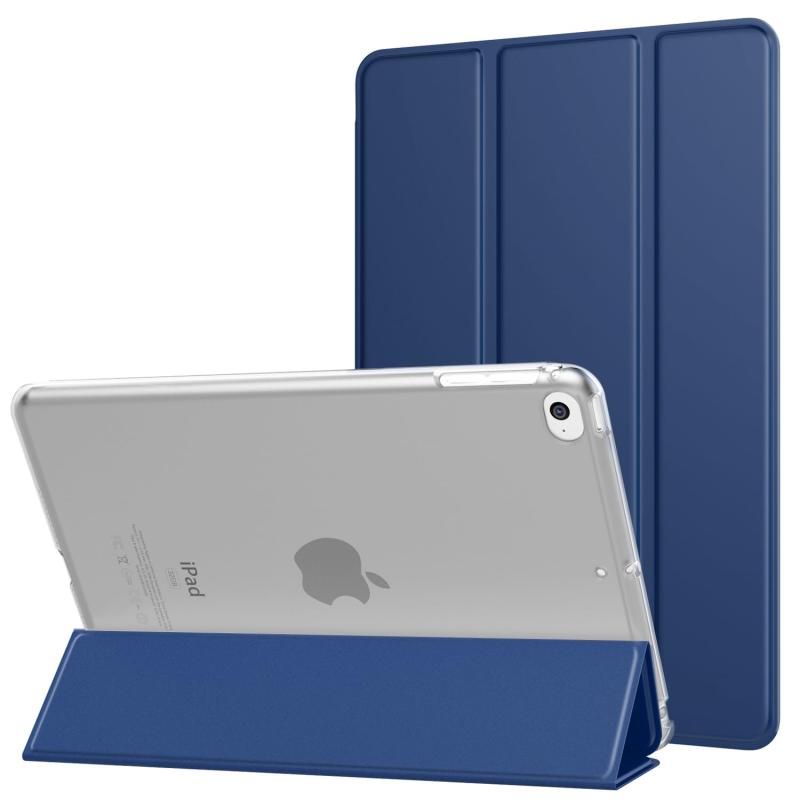 iPad mini 5 ケース MoKo iPad mini 第5/4世代専用保護カバー 半透明シェル オートスリープ機能 三つ折りスタンド 高級PUレザー 裏地マイクロファイバー 軽量 薄型 傷防止 スマートケース