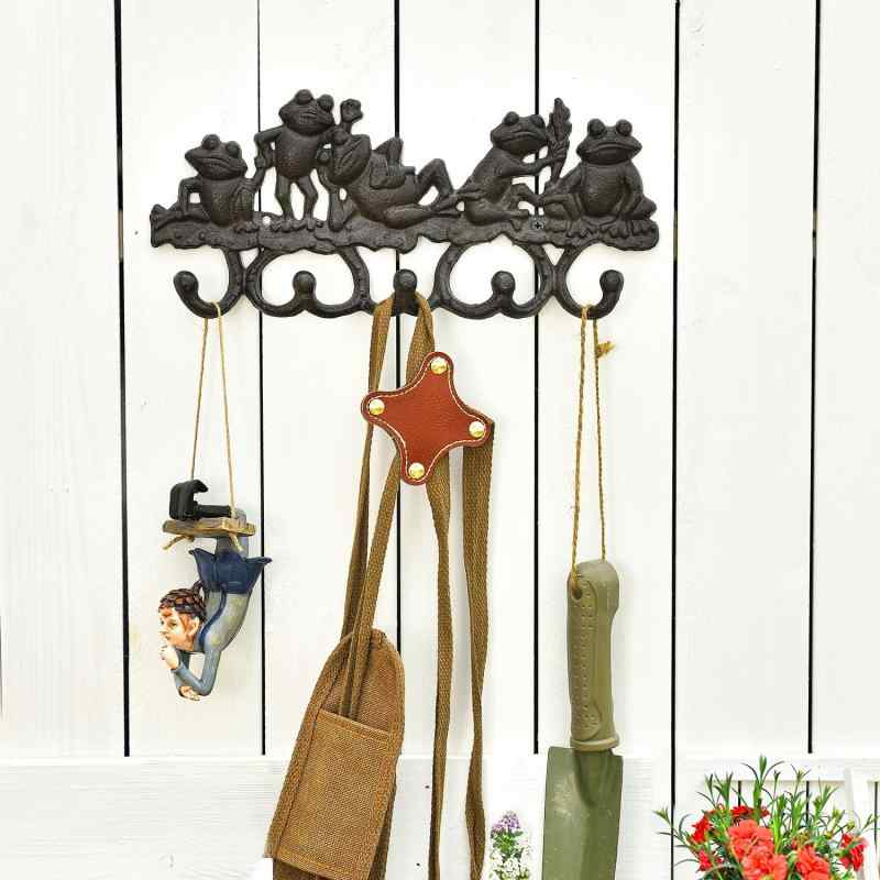 Sungmor ガーデン ハンギング フック アイアン 鋳鉄 屋外 室内 キッチン 玄関 居間 ガーデン 小物収納