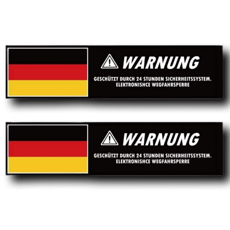 Roost ドイツ国旗 ドイツ語セキュリティステッカー 2枚 窓用 ドイツ車 ウィンドウ用 クリア ホワイト