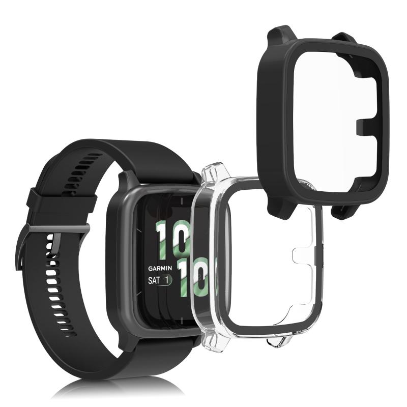 ゆもり 楽天市場店のkwmobile 2x ケース Garmin Venu Sq 2 Music/Sq 2対応 カバー - フルボディ ガラス 耐衝撃 超薄型 透明｜アングル2