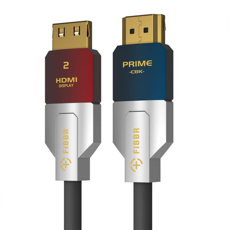 FIBBR 8K HDMI 2.1 ケーブル、48Gbps HDMI ケーブル 8K@60HZ、4K@120Hz、10K@120Hz DSC UHD ディスプレイ