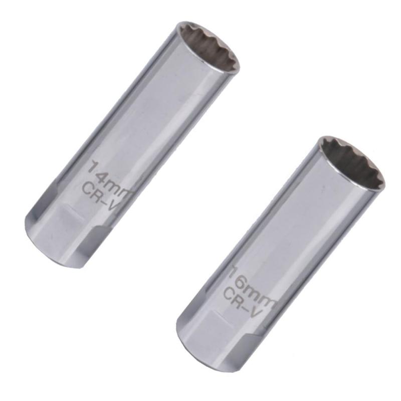 プラグレンチ 16mm プラグレンチ 14mm スパークプラグレンチ ユニバーサルソケット 2本セット スパークプラグレンチ イ薄型/輸入車等のプラグ交換に 強化された磁気設計の12ポイント薄肉ソケ