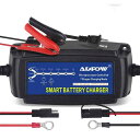 ADPOW 12V バッテリー充電器 5A バッテリーチャージャー 15-120Ah用 メンテナンス充電器 サルフェーション除去 7段階全自動充電 LED表示 過電圧/過電流/過熱/逆接続/ショート等保護 トラック/カー/(2)