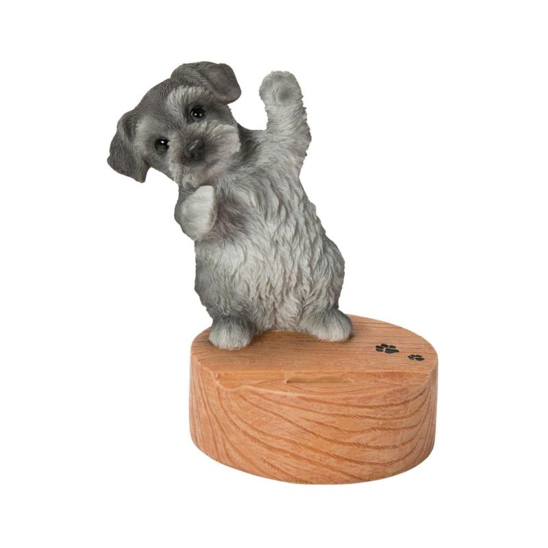 乐天商城 - ウービア Dancingシュナウザーのスマホスタンド(濃い) 13.5×9.8×14.5cm 人形 シュナウザー フィギュア 置き物 アニマル 動物 犬 イヌ 音楽 ミュージックダンス かわいい H20368-1