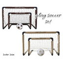 play soccer set プレイサッカーセット サッカーゴール サッカーボール付 空気入れ付き 練習用 ベージュ ブラウン Sサイズ Mサイズ 韓国ブラン...