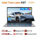 【Office搭載】ノートパソコン 新品インテル Alder Lake N97 【メモリ16GB DDR4 SSD 512GB】 最大3.6GHz windows11Pro 15.6型IPS液晶ノートpc WiFi5 BT5.0 フルHD 1080Pビジネス 大学生 プレゼント 初心者向け