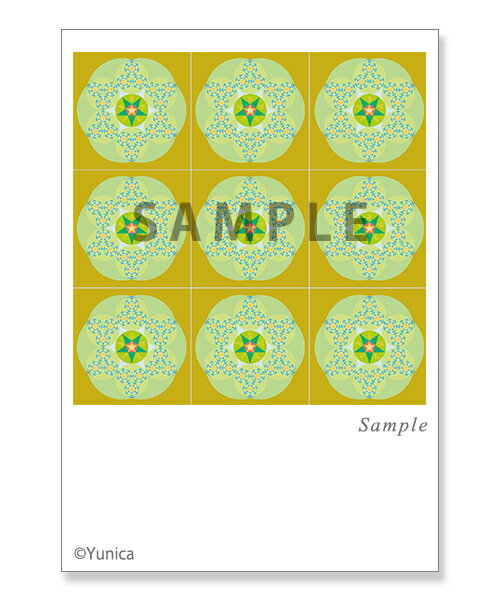 サイズ 148×100mm 素材 紙六字マンダラ 六字明王さんの持っているエネルギーが皆さんをお守りします。