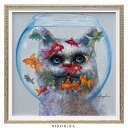 絵画 アート オイル ペイント 猫 ネコ ねこ 金魚 さかな 魚 好き おしゃれ かわいい 絵 動物 ペット アニマル ポスター アートパネル グッズ 壁掛け ...