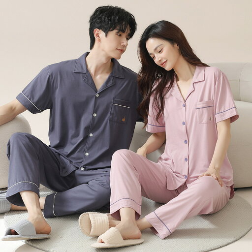 ペア パジャマ 夏 上下 セットアップ コットン メンズ レディース ペアルック パジャマ お揃いルームウェア 部屋着 カップル メンズ 肌に刺激がない 快適 快眠 半袖 母の日 プレゼント
