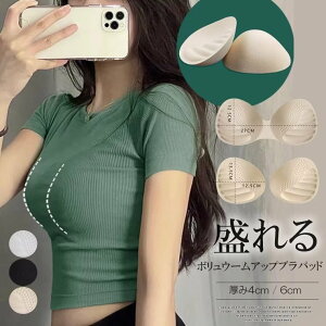 「Fashion THE SALE期間半額!」ふわふわのパットでキレイにバストアップ!2組セット 厚さ4cm 6cm 胸パッド ブラパッド ブラジャー挿入パッド バストアップパッド 一体型 分離型 スポーツブラ 美胸 谷間メイク 取替えパッド バストパッド