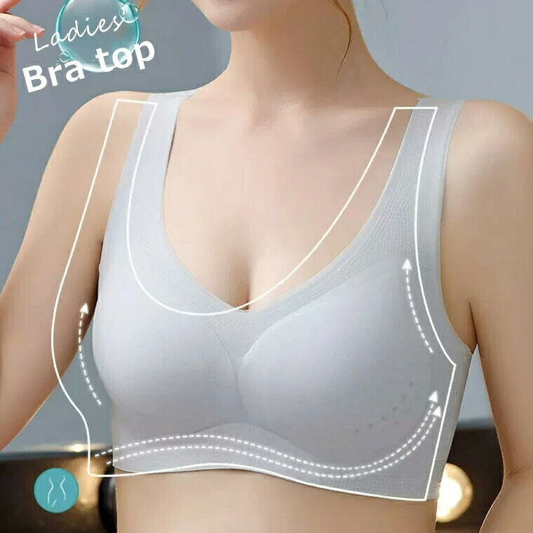 5色展開 夏用ブラジャー ブラトップ ノンワイヤー ブラ 冷感 ホックなし シースル...