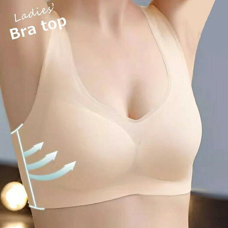 5色展開 夏用ブラジャー ブラトップ ノンワイヤー ブラ 冷感 ホックなし シースル...