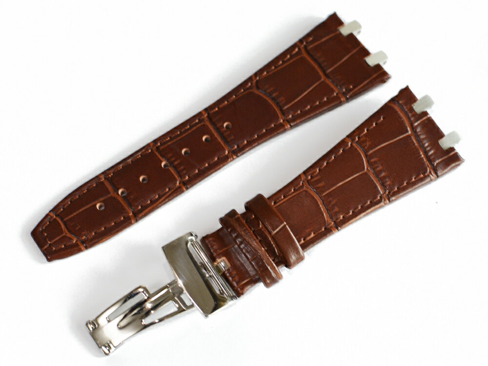 【オーデマピゲ(AUDEMARS PIGUET)向け】輸入王オリジナル ベルト ロイヤルオーク 41mmケース 用 クロノ Dバックル 付 メンズ 時計 交換 型押しクロコ 革 バンド 全2色 26mm【社外品】【純正ではございません】15400 15500 26320 26331