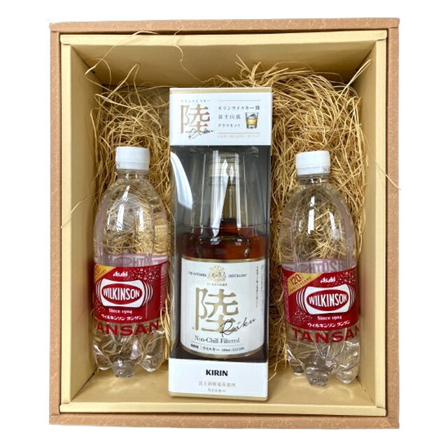 ウイスキー　ラッピング付　キリン ウイスキー 陸（りく）★グラス付き ウィルキンソン2本 ハイボールギフト (15011-50218-2)　洋酒 Whisky(80-0)のサムネイル