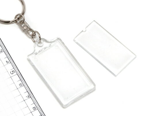 【アクリルフォトフレーム】ハメパチ 長方形型 傷あり品53mm×27mm キーホルダー (写真サイズ約40×22mm)