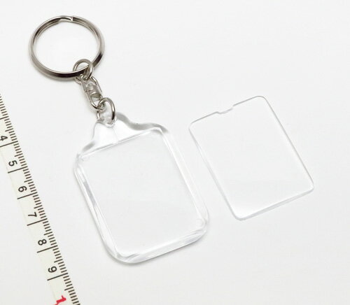 【アクリルフォトフレーム】ハメパチ 長方形型 52mm×33mm キーホルダー (写真サイズ 33×29mm)