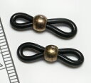 【めがね眼鏡メガネチェーンコードパーツ】 黒古美 丸型パーツ付 2個セット メガネチェーンパーツ