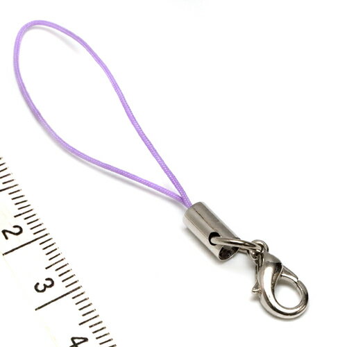 楽天1位獲得!! ストラップパーツ パープル 5本入り 金具シルバー
