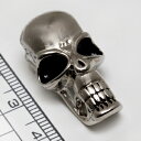 【メタルパーツ】ロンデル スカル ドクロ 骸骨 15×28mm 1個