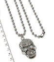 【スカルネックレス】スカル42×27mm No.1 ボールチェーン48cm 1点限り