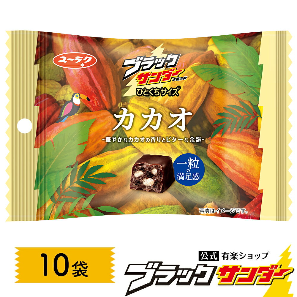 ブラックサンダー ひとくち サイズ カカオ 10袋 チョコ チョコレート プチギフト スイーツ お菓子 ギフト 2023 チョコレート菓子 お中元 御中元 ビター おやつ 大人 誕生日のサムネイル