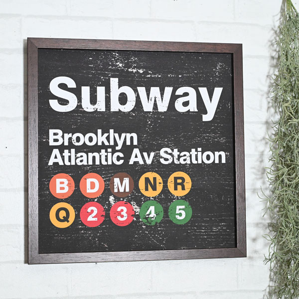 乐天商城 - 『アートフレーム　サブウェイLサイズ』アートパネル ウォールデコ デコレーション 飾り 額付き 額装 額縁 絵画 絵 アート 壁 壁掛け インテリア おしゃれ プレゼント アンティーク調 レトロ 大きい 大型 大判 正方形 アメリカ ニューヨーク 地下鉄 p2