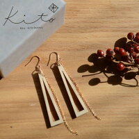 kito木製ピアス/イヤリング トライアングル【北欧/フックピアス/おしゃれ/かわいい/】