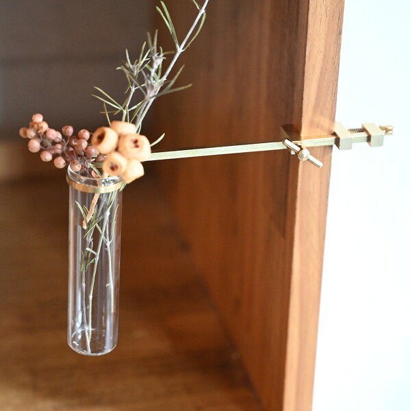 乐天商城 - 『 BRANCH TUBE VASE 』 ( 一輪挿し 軽量 ブラス 真鍮 ガラス 試験管 花瓶 花器 グリーン 植物 花 飾る プランター おしゃれ 軽量 インテリア 壁 ウォールデコ デコレーション 飾り リビング 玄関 )