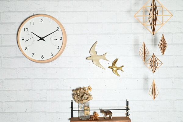 『壁掛け時計 カンパーニュエール』タカタレムノス 温時計 湿度計 北欧 ナチュラル シンプル 木製 木枠 おしゃれ 静音 静か 見やすい 大きい 子供 店舗 リビング 玄関 寝室 プレゼント 新築祝い 開店祝 おすすめ インテリア ウォールクロック 日本製 壁時計 かけ時計