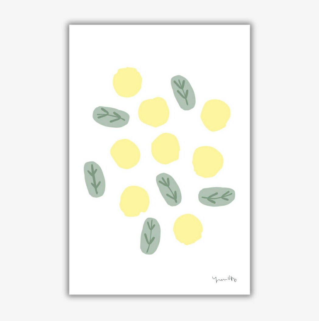 「ミモザ」　ポスター　ポストカード　ミニポスター　はがき　インテリア　おしゃれ　北欧　韓国　海外..