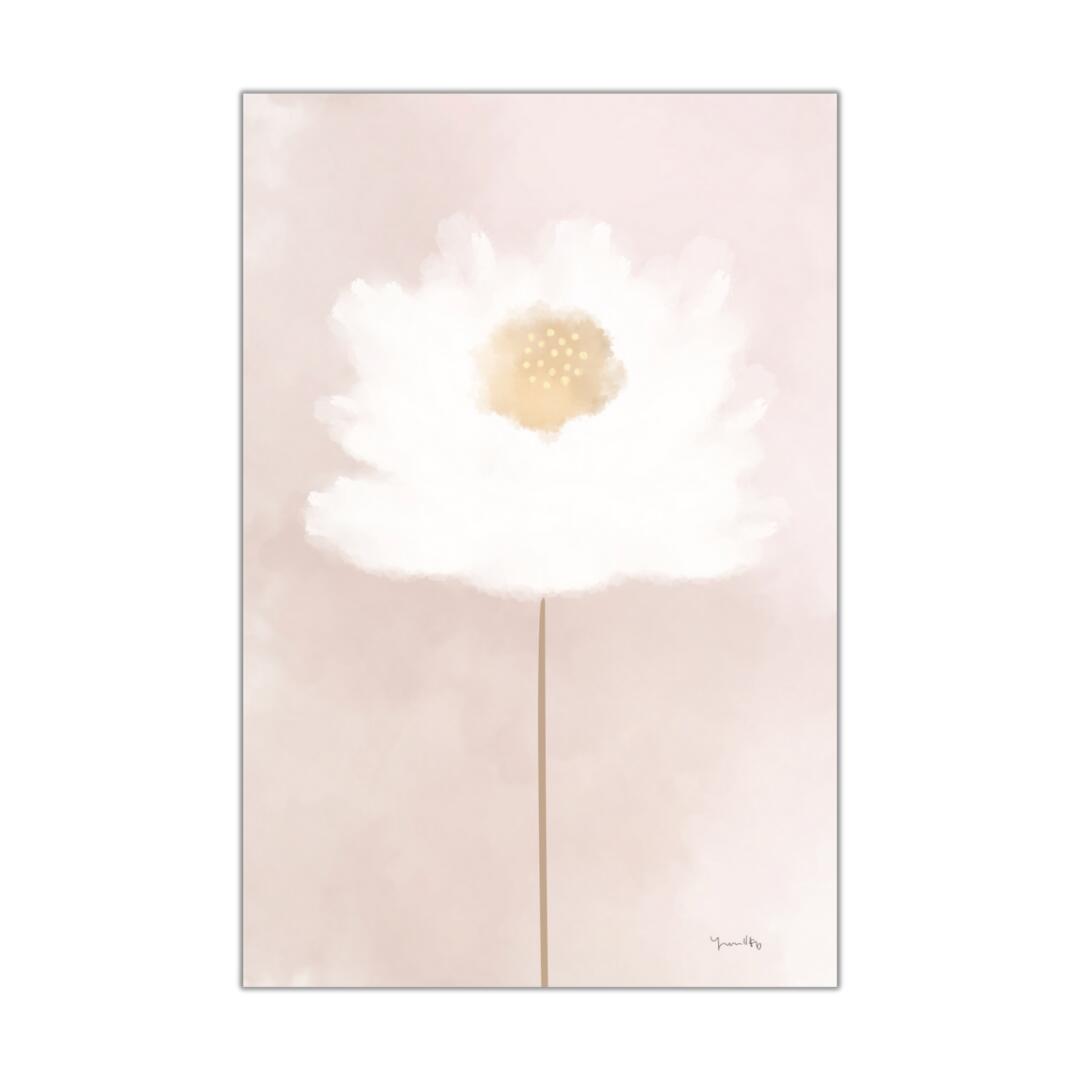 ポスター　ポストカード　ミニポスター　はがき　花　ピンクベージュ　インテリア　北欧　韓国　アート..