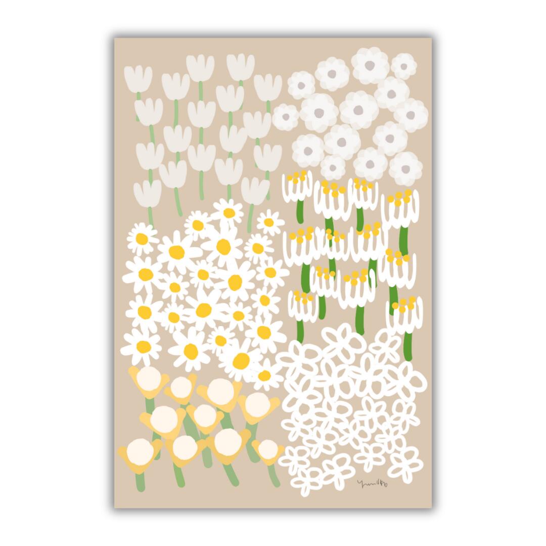 「花畑」　ポスター　ポストカード　はがき　ミニポスター　A4　A3　A2　A1　アート　花　インテリア　..