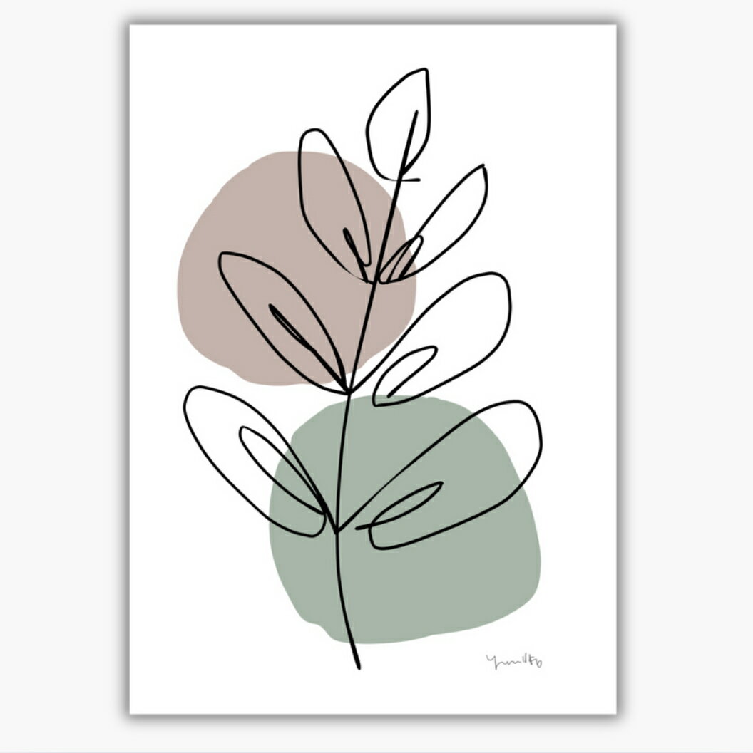 「leaf」 ポスター　ポストカード　ミニポスター　はがき　インテリア　アート　おしゃれ　北欧　韓国..