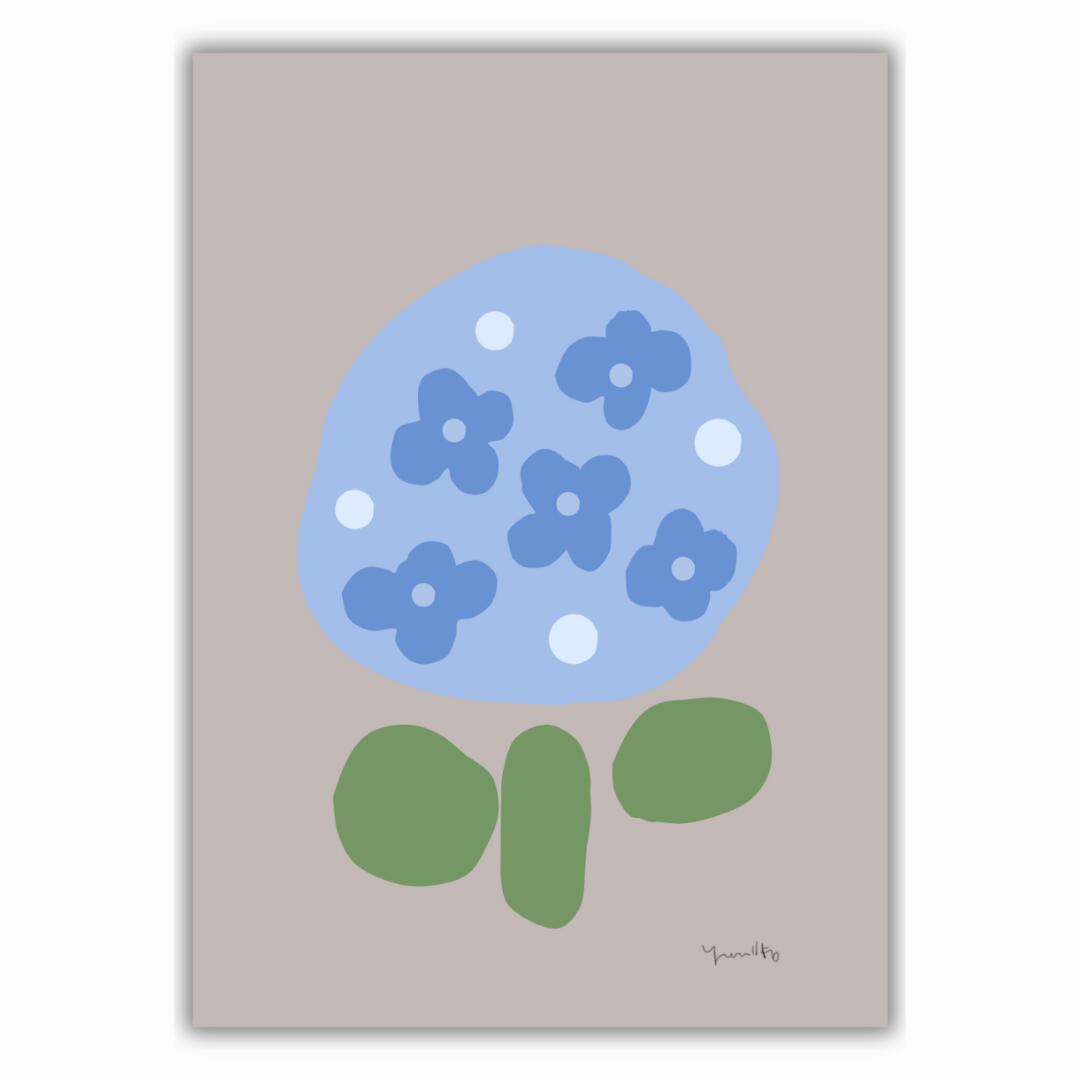 「紫陽花」　ポスター　ポストカード　ミニポスター　はがき　あじさい　インテリア　北欧　韓国　海外..