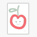 「apple」ポスター ポストカード はがき ミニポスター りんご アート インテリア かわいい おしゃれ 北欧 韓国 玄関 トイレ リビング 寝室 子ども部屋...