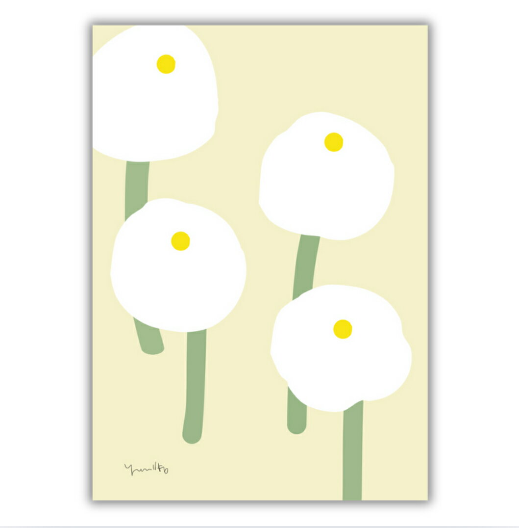 「ふわふわの花」　ポスター　ポストカード　ミニポスター　はがき　アート　インテリア　おしゃれ　北..