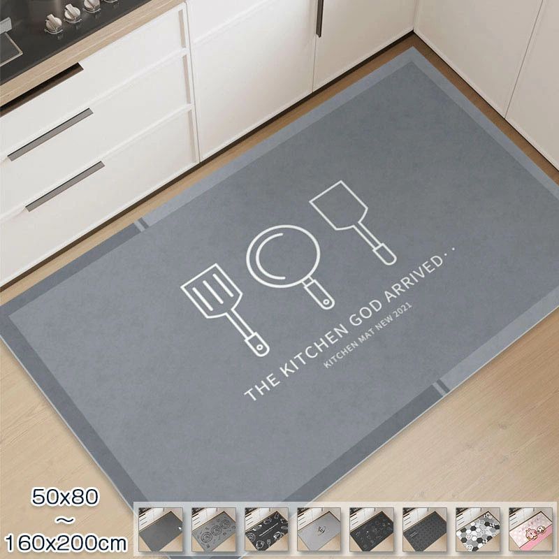 キッチンマット 180 キッチンマット 拭ける 高級感 おしゃれ 洗える 台所マット 50x80cm 夏 冬 オールシーズン キッチン マット 衝撃吸収 速乾 防水防油 滑り止め 耐摩損 キッチン用マット クッションマット ソフト お手入れ簡単 カット可 長方形 屋内マット 丸洗い 送料無料