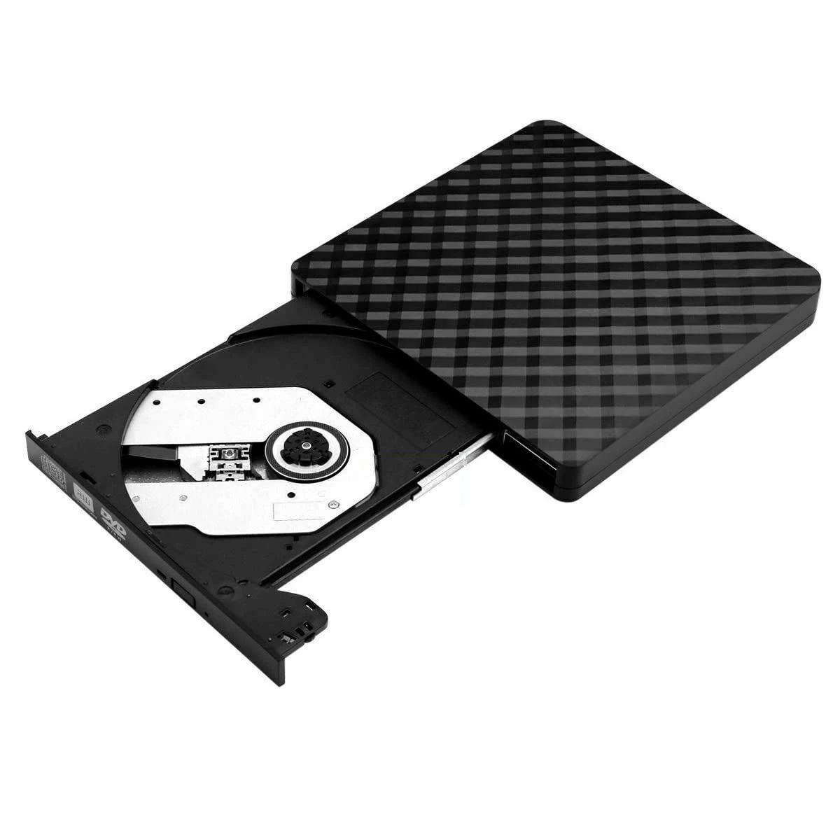 CD DVDドライブ 外付け USB3.0&Type-C両用ケーブル ブラック 外付けDVDドライブ CD DVDレコ CD/DVD-Rプレイヤー 内蔵ケーブル Window/Linux/Mac OS対応 読み出し&書き込み