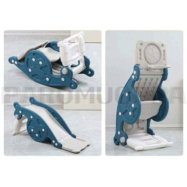 すべり台 滑り台 木馬 3in1 乗り物 乗用 バスケットゴール コンパクト 室内 室外 室内遊具 屋外遊具 赤ちゃん ベビー 幼児 子供 誕生日 2