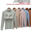 カップ付き ブラトップ インナー レディース カップ付きインナー タートルネック ハイネック